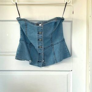 Denim tube top